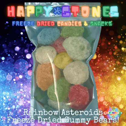 Freeze Dried Gummy Bears Sour Candy Rainbow Asteroids